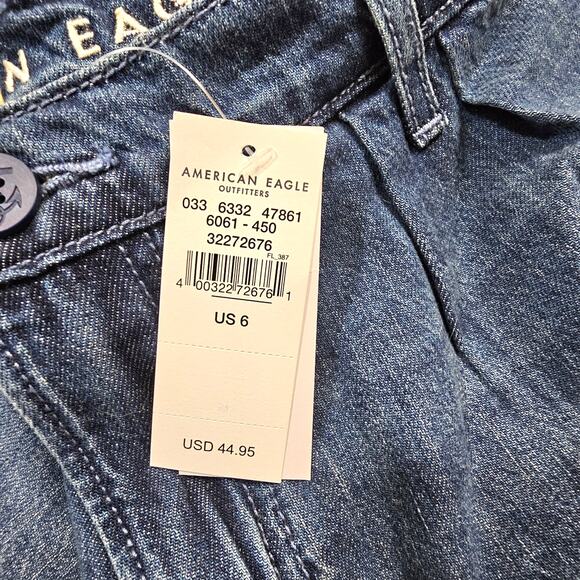 NWT American Eagle A Line Pleated Denim Shorts Preppy Mom Normcore 6 28W - Picture 4 of 8